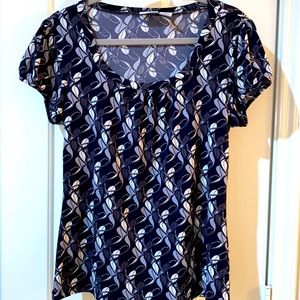 Black Worthington Short-Sleeve Women’s Blouse-Size Large